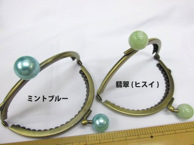 画像1: がま口　玉付き口金　(横８cm×幅６．５cm)　(アンティークゴールド)レシピ付き♪