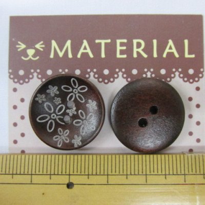 画像1: ウッドマテリアルボタン　　ボタン４個セット　(約２０ｍｍ)　【WM161】