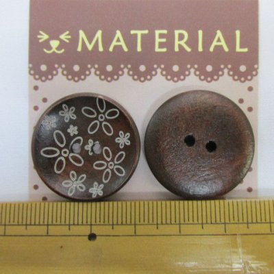画像1: ウッドマテリアルボタン　　ボタン４個セット　(約２５ｍｍ)　【WM162】