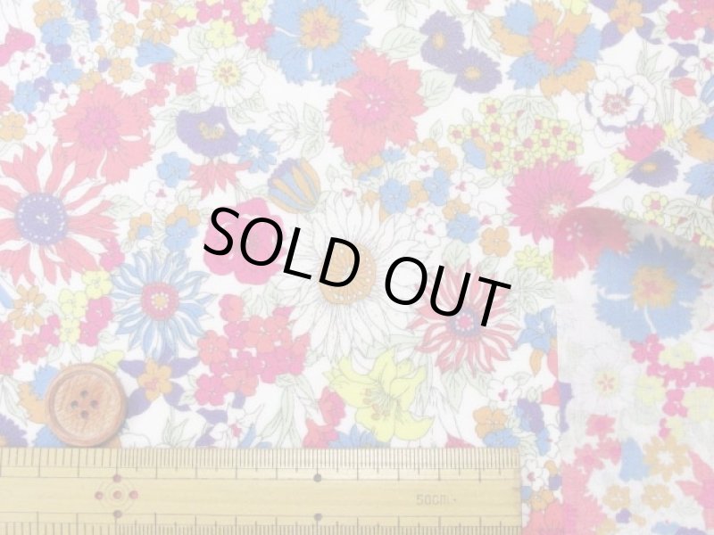 画像4: リバティー風　レトロコレクション　デザインフラワー柄　60ローン生地　ラミネート　つや消し (4)