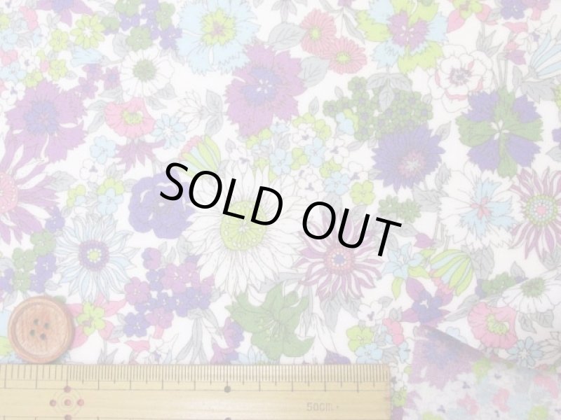 画像7: リバティー風　レトロコレクション　デザインフラワー柄　60ローン生地　ラミネート　つや消し (7)