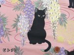 画像5: 和柄　百華繚蘭　-猫と藤-　シーチング生地　ゴールドラメ入り　キルトゲイト (5)