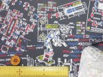 画像3: コンピュータープログラミング　パソコン・コンピューター柄　オックス生地　ラミネートはぎれ９０ｃｍ↑(ネイビー) (3)
