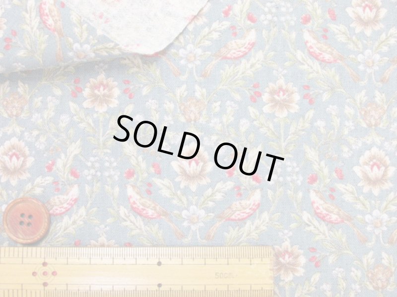 画像7: ダマスクバード　ダマスク・鳥柄　コットンリネンキャンバス生地 (7)