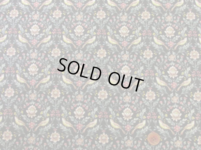 画像9: ダマスクバード　ダマスク・鳥柄　コットンリネンキャンバス生地 (9)