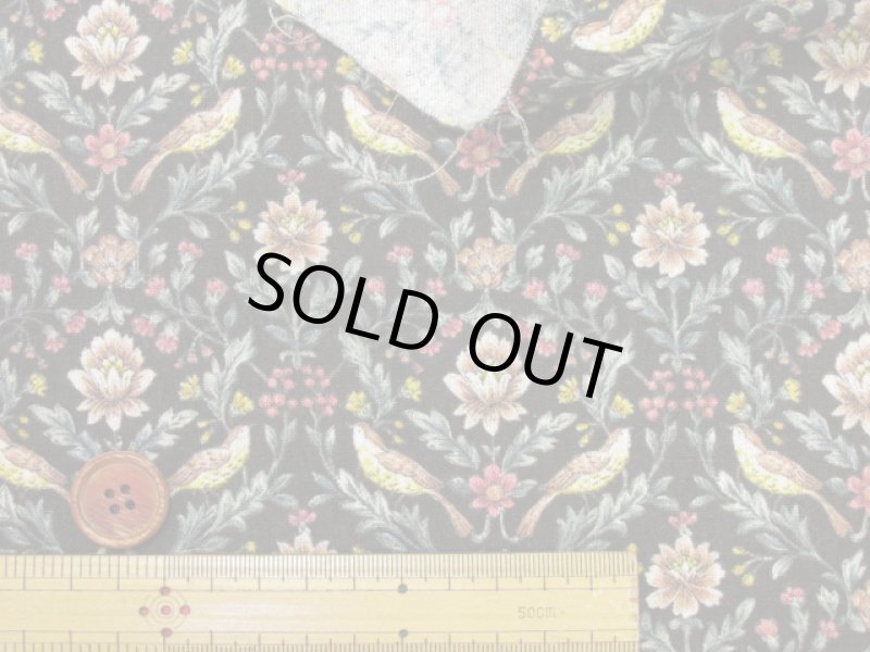 画像10: ダマスクバード　ダマスク・鳥柄　コットンリネンキャンバス生地 (10)