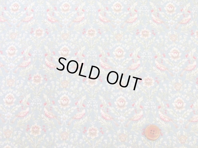 画像6: ダマスクバード　ダマスク・鳥柄　コットンリネンキャンバス生地 (6)