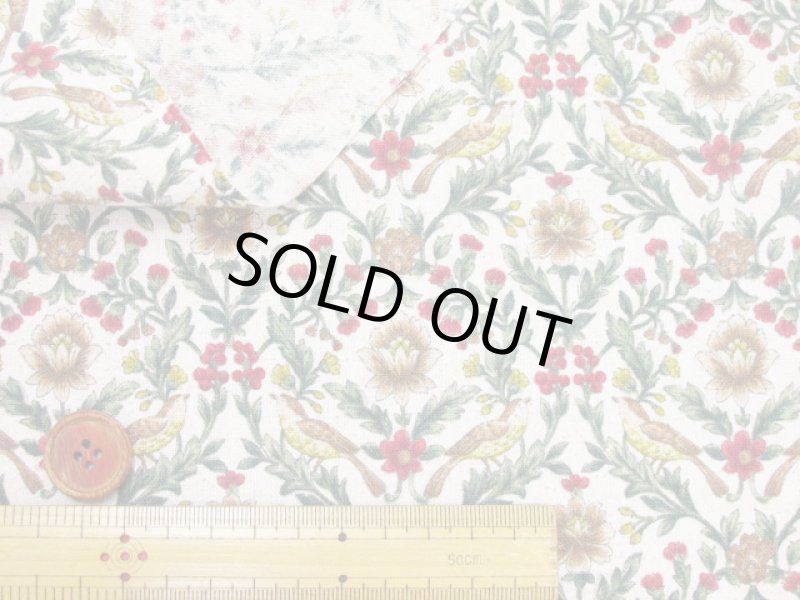 画像4: ダマスクバード　ダマスク・鳥柄　コットンリネンキャンバス生地 (4)