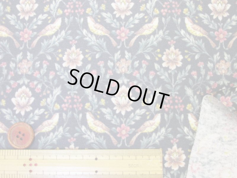 画像10: ダマスクバード　ダマスク・鳥柄　コットンリネンキャンバス生地　ラミネート　つや消し (10)