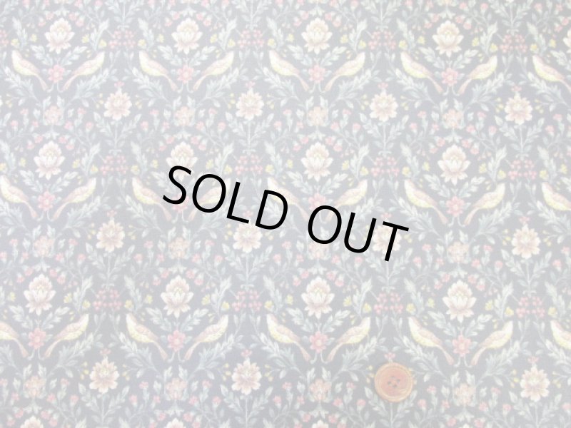 画像9: ダマスクバード　ダマスク・鳥柄　コットンリネンキャンバス生地　ラミネート　つや消し (9)