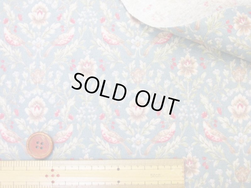 画像7: ダマスクバード　ダマスク・鳥柄　コットンリネンキャンバス生地　ラミネート　つや消し (7)