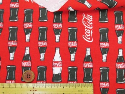 画像1: コカ・コーラ　瓶柄　オックス生地