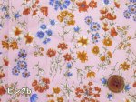 画像5: レトロクラシックフラワーズ　花柄　シーチング生地　ストライプステッチキルト (5)