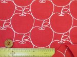 画像4: 幅約98cm　刺繍　アップル・りんご・林檎・リンゴ柄　シーチング生地 (4)