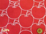画像2: 幅約98cm　刺繍　アップル・りんご・林檎・リンゴ柄　シーチング生地 (2)