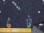 画像4: 幅約103cm　フラワー刺繍　花柄　5オンスデニム生地 (4)
