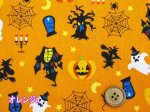 画像2: マルチカラー　ハロウィン　ゴースト　かぼちゃ柄　シーチング生地 (2)