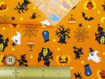 画像4: マルチカラー　ハロウィン　ゴースト　かぼちゃ柄　シーチング生地 (4)