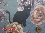 画像8: 黒猫とバラ柄　コットンリネンキャンバス生地　ラミネート　つや消し (8)