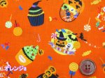 画像2: ハロウィン　トリックアトリート　お菓子柄　シーチング生地 (2)