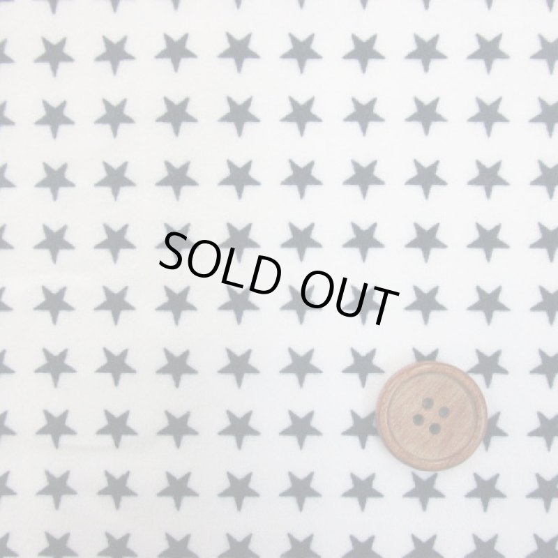 画像1: ネル起毛　白地に紺の８ｍｍ星柄　（白） (1)