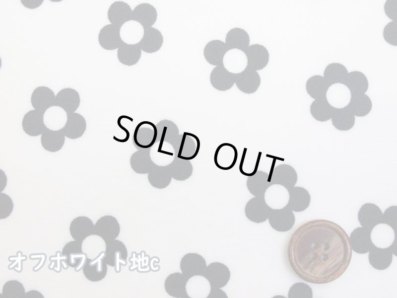 画像1: フェミニンフラワー　フワラー・花柄　オックス生地　ラミネートはぎれ２０ｃｍ↑(オフホワイト) (1)