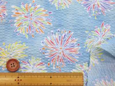 画像2: 夏祭り　花火柄　リップル生地