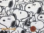 画像2: 142cm幅　スヌーピー　モノトーン柄　ポリエステルオックス生地 (2)