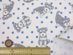 画像4: シュナウザーとドット　犬・水玉柄　オックス生地　ラミネートはぎれ６０ｃｍ↑ (4)