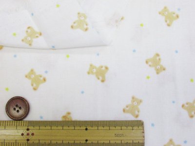 画像1: セブンベリー クマと星　ベアー・星柄　ダブルガーゼ生地 