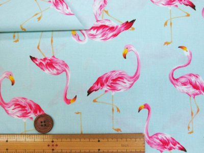 画像2: セブンベリー フラミンゴ　鳥・動物柄　ブロード生地