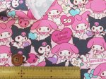 画像4: サンリオ　50周年　マイメロディ　クロミ　ラブリーハート柄　オックス生地 (4)