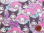 画像5: サンリオ　50周年　マイメロディ　クロミ　ラブリーハート柄　オックス生地 　半針キルト (5)