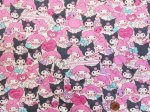 画像3: サンリオ　50周年　マイメロディ　クロミ　ラブリーハート柄　オックス生地 　半針キルト (3)