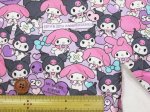 画像7: サンリオ　50周年　マイメロディ　クロミ　ラブリーハート柄　オックス生地 　半針キルト (7)