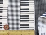 画像4: ピアノ鍵盤　ピアノ・鍵盤・音楽柄　シーチング生地　ラミネート　つや消し (4)