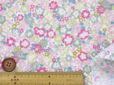 画像1: ロンリーラブフラワー　フラワー・花柄　ブロード生地　ラミネート　つや消し
