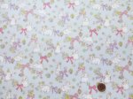 画像6: リボンとウサギ　花柄　オックス生地　ラミネート　つや消し (6)