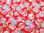 画像3: 和柄　七宝花模様　七宝・花柄　金彩プリント　ドビー生地 (3)