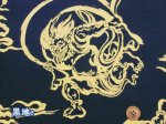 画像5: 和柄　風神雷神　金彩プリント　ドビー生地 (5)
