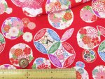 画像4: 和柄　七宝花模様　七宝・花柄　金彩プリント　ドビー生地 (4)
