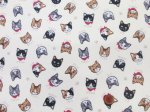 画像3: キャットフェイス　ネコ・猫・顔柄　シーチング生地　ラミネート　つや消し (3)