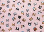 画像6: キャットフェイス　ネコ・猫・顔柄　シーチング生地　ラミネート　つや消し (6)