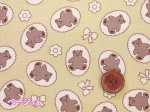 画像2: レトロベアー　リボン・フラワー　クマ柄　オックス生地 (2)