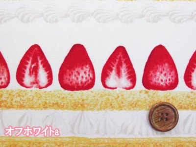 画像1: リピート入荷!!　ショートケーキ　イチゴ・ケーキ・苺柄　オックス生地