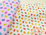 画像1: クマグミ　お菓子・くま柄　オックス生地 (1)