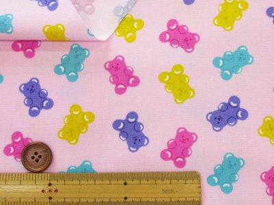 画像2: クマグミ　お菓子・くま柄　オックス生地