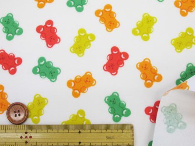 画像1: クマグミ　お菓子・くま柄　オックス生地 ラミネート　つや消し