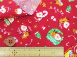 画像7: 仲良しサンタとトナカイ　サンタクロース・クリスマス柄　スケア生地 (7)