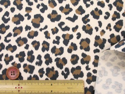 画像1: アニマル　レオパード　ヒョウ柄　セブンベリー　ツイル生地　ラミネート　つや消し